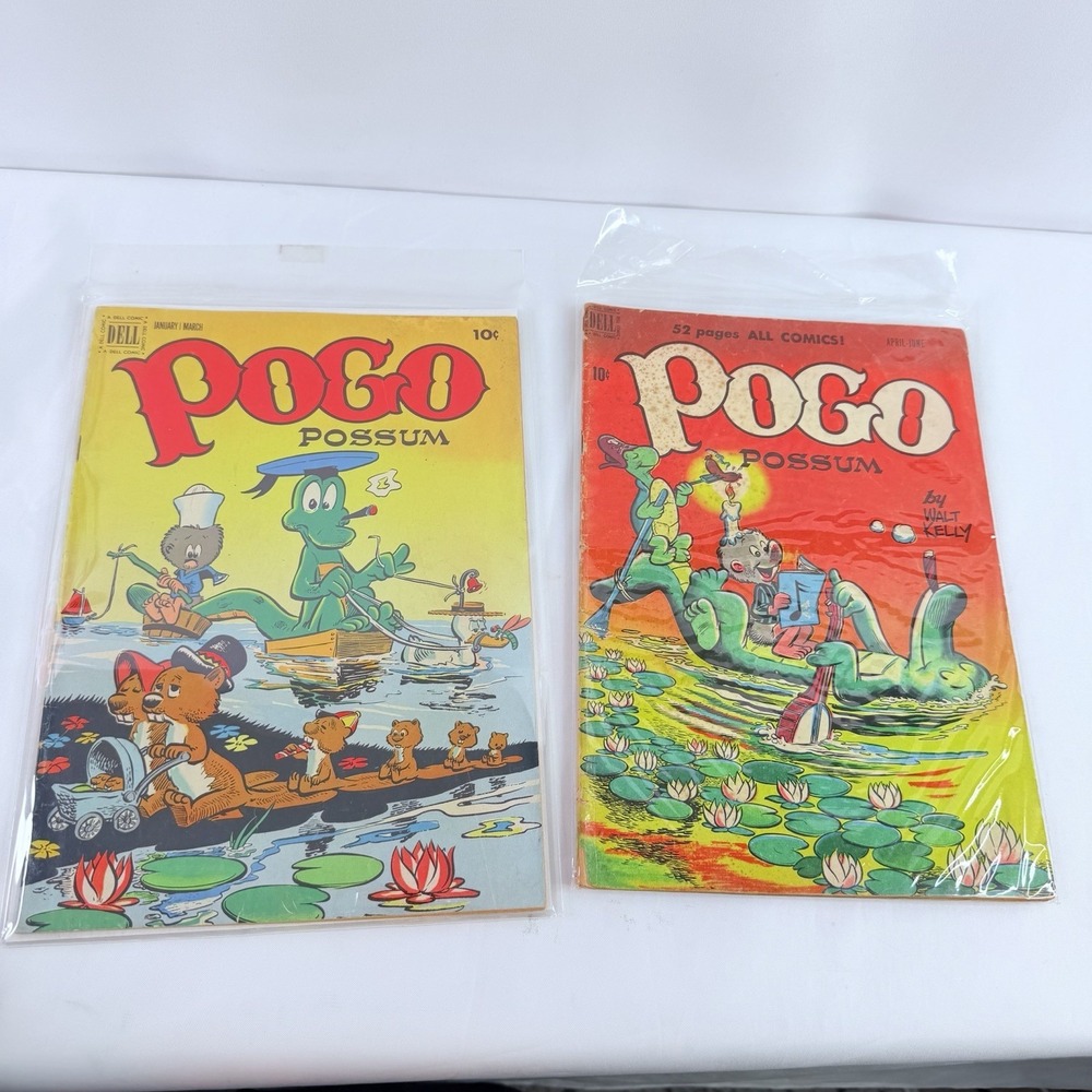 Pogo Possum 2 & 8 Lot‎ Golden Age 1952 Albert The Alligator Walt Kelly Dell